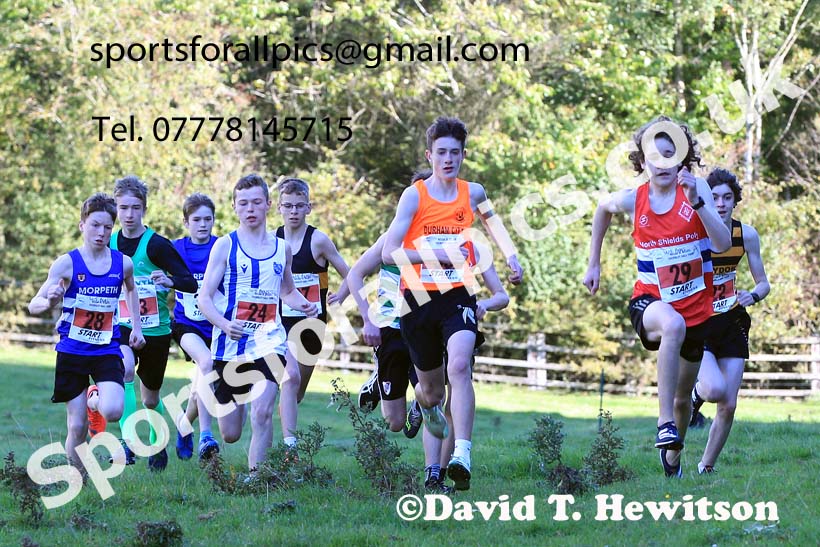 Boys under-15s, 2022 NECAA Cross Country Relays, Thornley Hall Farm, Peterlee, County Durham, October 15th. Photo: David T. Hewitson/Sports for All Pics
